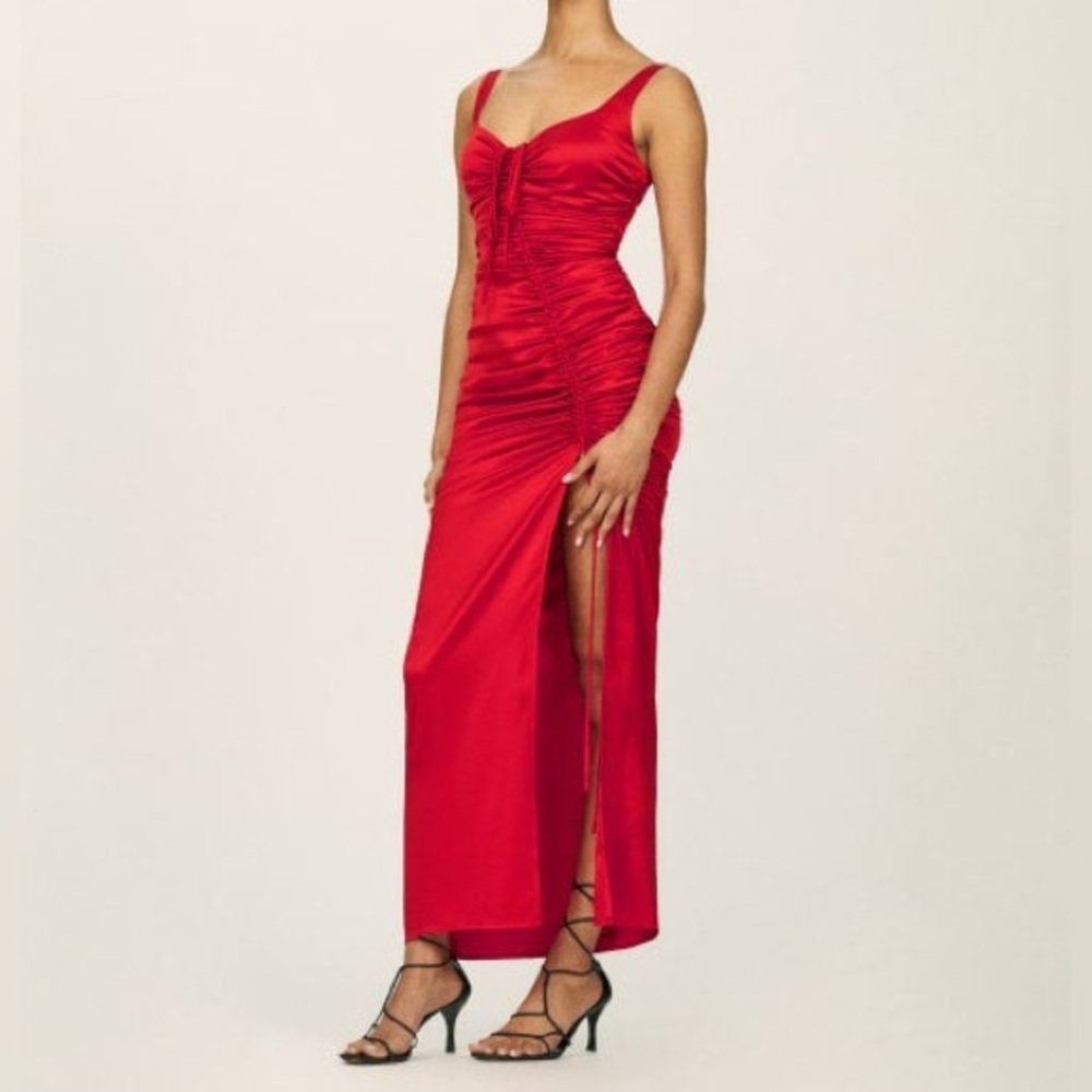 Reformation Smithfield Dress Cherry Red